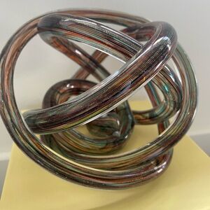Endless Enternity Knot Art Glass Sculpture Handmade
